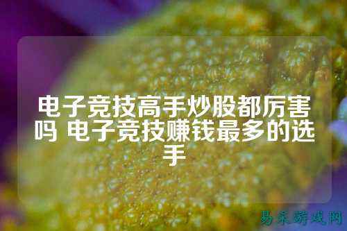 电子竞技高手炒股都厉害吗 电子竞技赚钱最多的选手