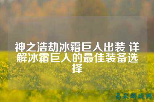 神之浩劫冰霜巨人出装 详解冰霜巨人的最佳装备选择