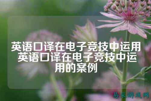 英语口译在电子竞技中运用 英语口译在电子竞技中运用的案例