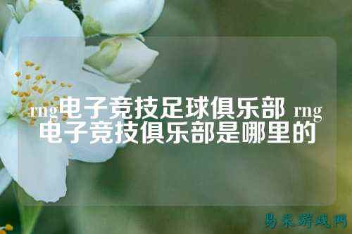 rng电子竞技足球俱乐部 rng电子竞技俱乐部是哪里的
