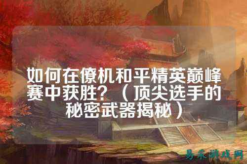 如何在僚机和平精英巅峰赛中获胜？（顶尖选手的秘密武器揭秘）