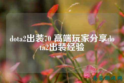 dota2出装70 高端玩家分享dota2出装经验