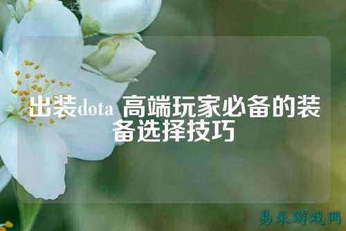 出装dota 高端玩家必备的装备选择技巧