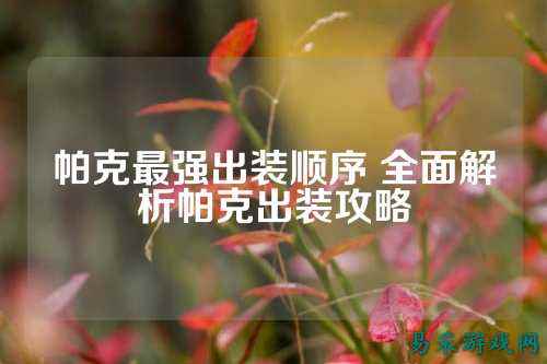 帕克最强出装顺序 全面解析帕克出装攻略