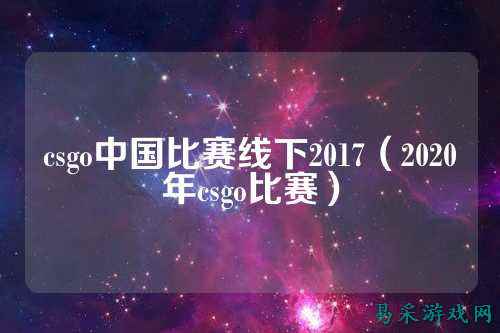 csgo中国比赛线下2017（2020年csgo比赛）