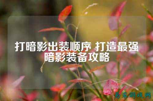 打暗影出装顺序 打造最强暗影装备攻略