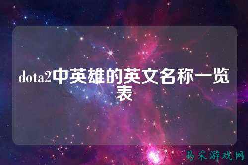dota2中英雄的英文名称一览表