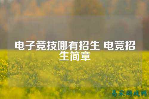 电子竞技哪有招生 电竞招生简章