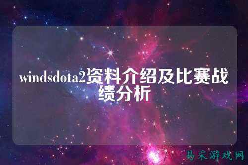 windsdota2资料介绍及比赛战绩分析