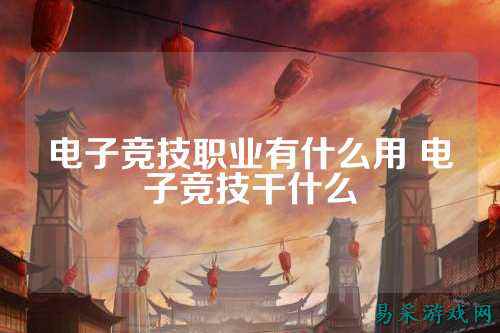 电子竞技职业有什么用 电子竞技干什么