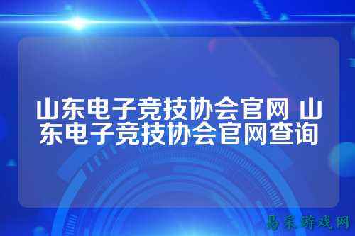 山东电子竞技协会官网 山东电子竞技协会官网查询