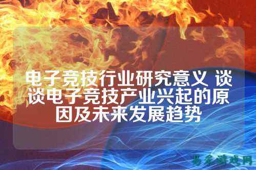 电子竞技行业研究意义 谈谈电子竞技产业兴起的原因及未来发展趋势