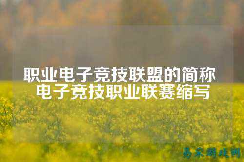 职业电子竞技联盟的简称 电子竞技职业联赛缩写