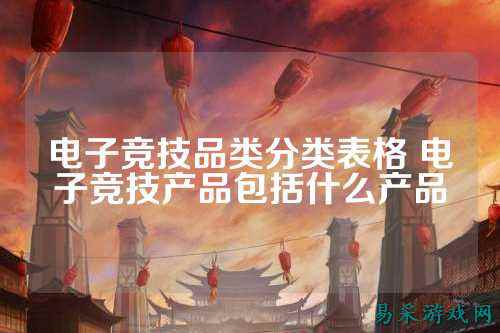 电子竞技品类分类表格 电子竞技产品包括什么产品