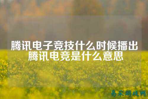 腾讯电子竞技什么时候播出 腾讯电竞是什么意思