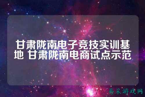 甘肃陇南电子竞技实训基地 甘肃陇南电商试点示范