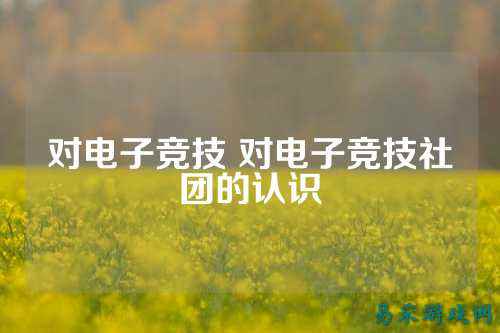 对电子竞技 对电子竞技社团的认识