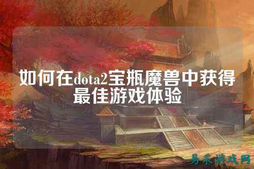 如何在dota2宝瓶魔兽中获得最佳游戏体验