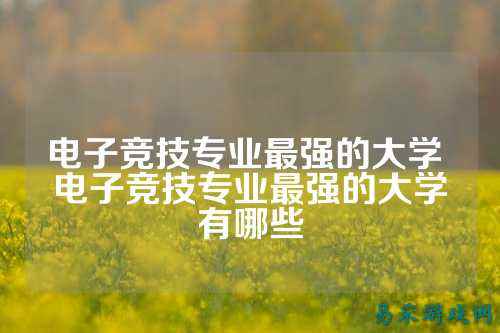 电子竞技专业最强的大学 电子竞技专业最强的大学有哪些