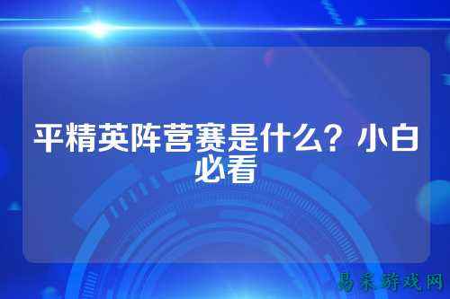 平精英阵营赛是什么?小白必看