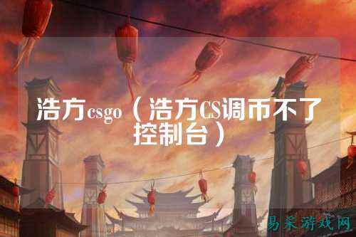 浩方csgo（浩方CS调币不了控制台）