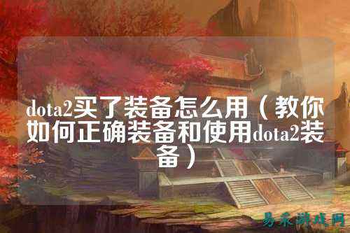 dota2买了装备怎么用（教你如何正确装备和使用dota2装备）
