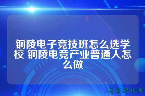 铜陵电子竞技班怎么选学校 铜陵电竞产业普通人怎么做