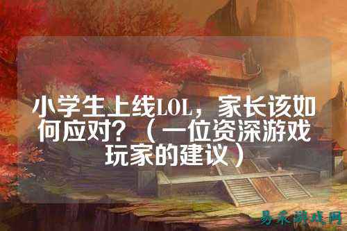 小学生上线LOL,家长该如何应对?(一位资深游戏玩家的建议)