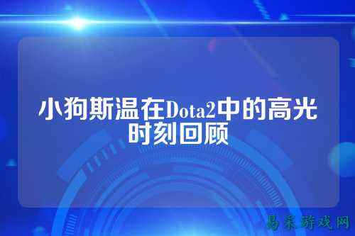 小狗斯温在Dota2中的高光时刻回顾