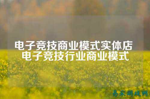 电子竞技商业模式实体店 电子竞技行业商业模式