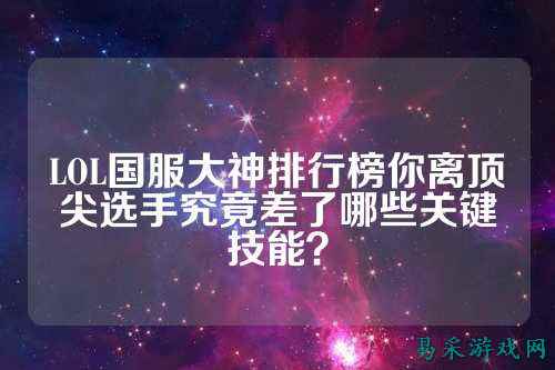 LOL国服大神排行榜你离顶尖选手究竟差了哪些关键技能?