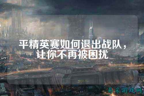 平精英赛如何退出战队,让你不再被困扰