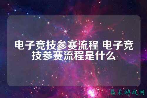 电子竞技参赛流程 电子竞技参赛流程是什么