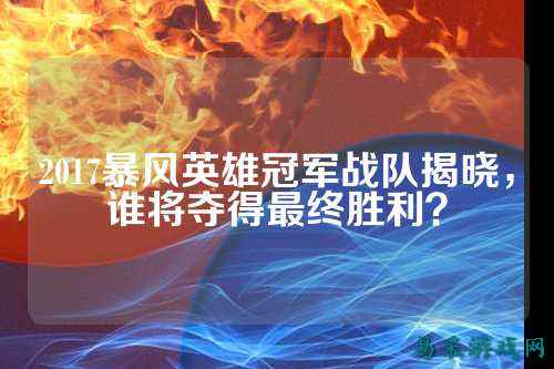 2017暴风英雄冠军战队揭晓，谁将夺得最终胜利？