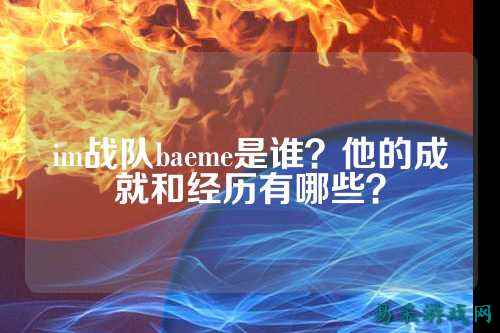 im战队baeme是谁？他的成就和经历有哪些？
