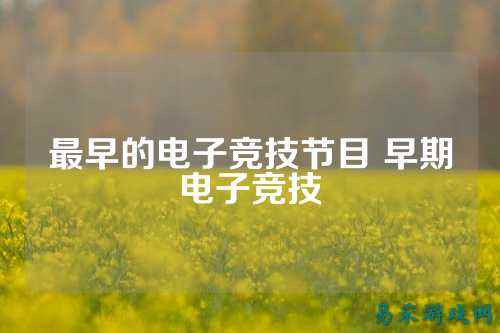 最早的电子竞技节目 早期电子竞技