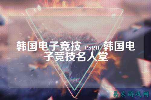 韩国电子竞技 csgo 韩国电子竞技名人堂