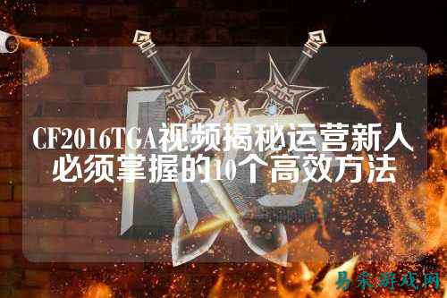 CF2016TGA视频揭秘运营新人必须掌握的10个高效方法