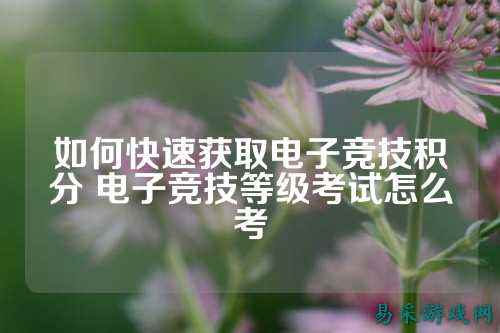 如何快速获取电子竞技积分 电子竞技等级考试怎么考