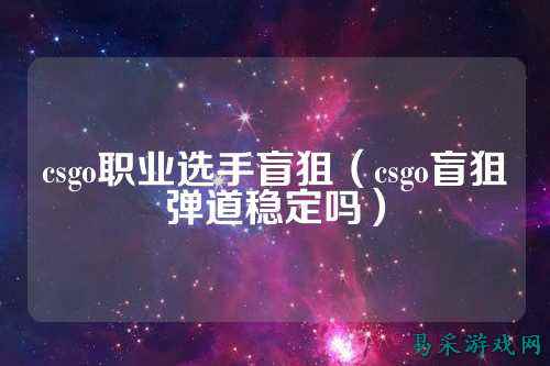 csgo职业选手盲狙(csgo盲狙弹道稳定吗)
