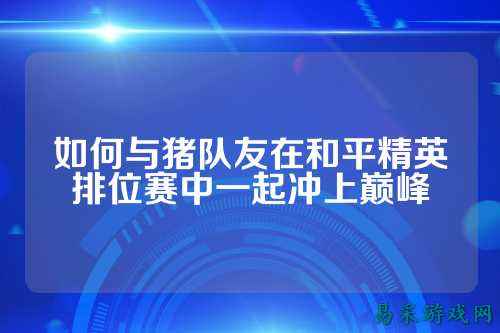 如何与猪队友在和平精英排位赛中一起冲上巅峰