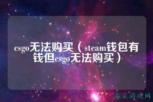 csgo无法购买（steam钱包有钱但csgo无法购买）