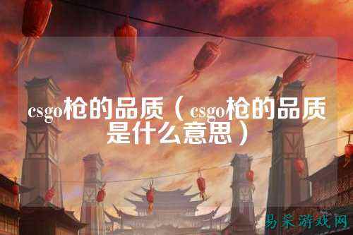 csgo枪的品质（csgo枪的品质是什么意思）
