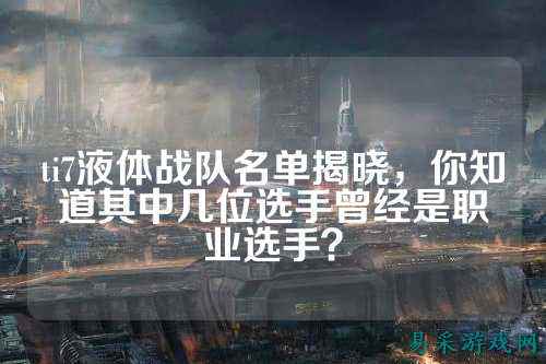 ti7液体战队名单揭晓，你知道其中几位选手曾经是职业选手？