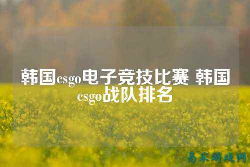 韩国csgo电子竞技比赛 韩国csgo战队排名