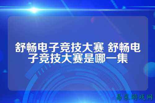 舒畅电子竞技大赛 舒畅电子竞技大赛是哪一集
