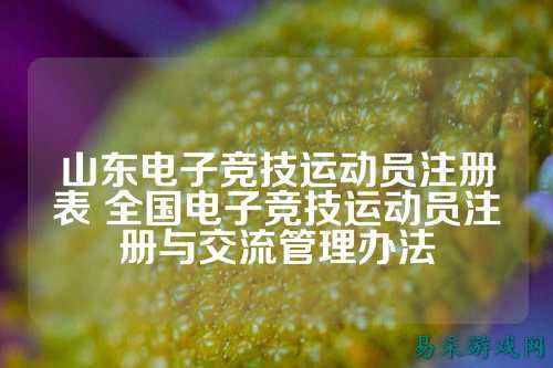 山东电子竞技运动员注册表 全国电子竞技运动员注册与交流管理办法