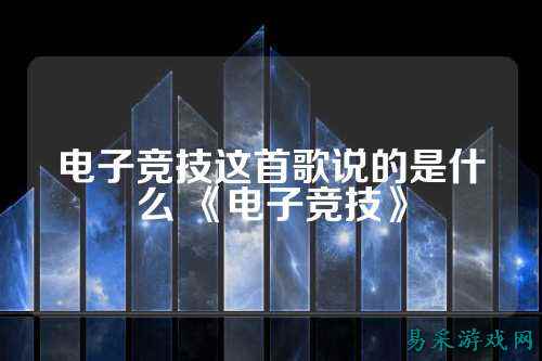 电子竞技这首歌说的是什么 《电子竞技》