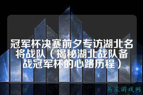 冠军杯决赛前夕专访湖北名将战队(揭秘湖北战队备战冠军杯的心路历程)