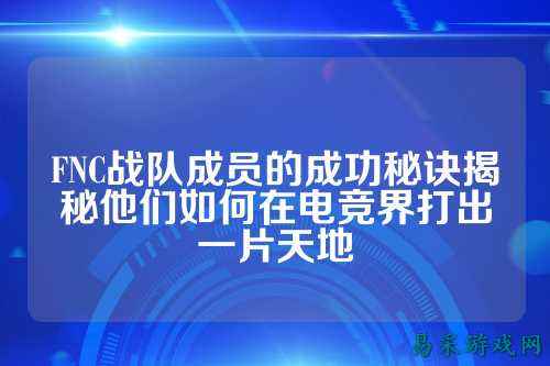 FNC战队成员的成功秘诀揭秘他们如何在电竞界打出一片天地